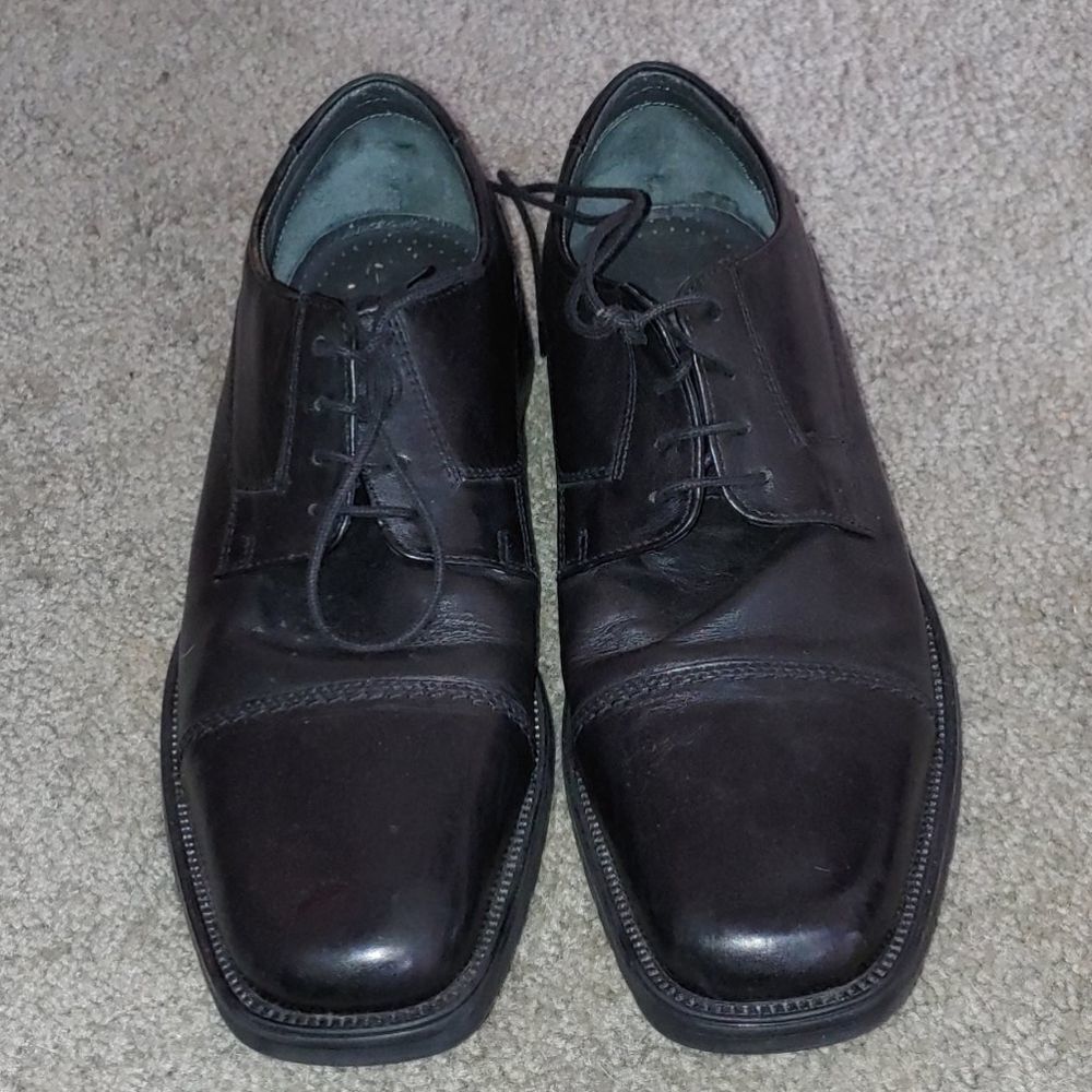 Borelli black leather dress shoes Sz 12